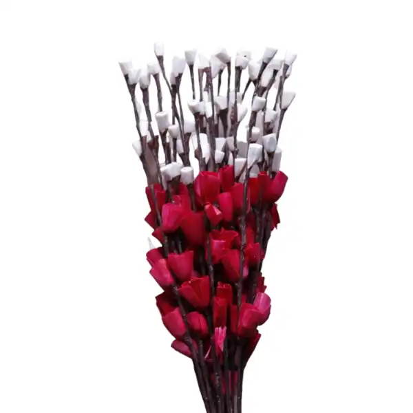 red Manella buds stick sola flower bunch for tall vase, gifting and boho decor by LeafnDeor
