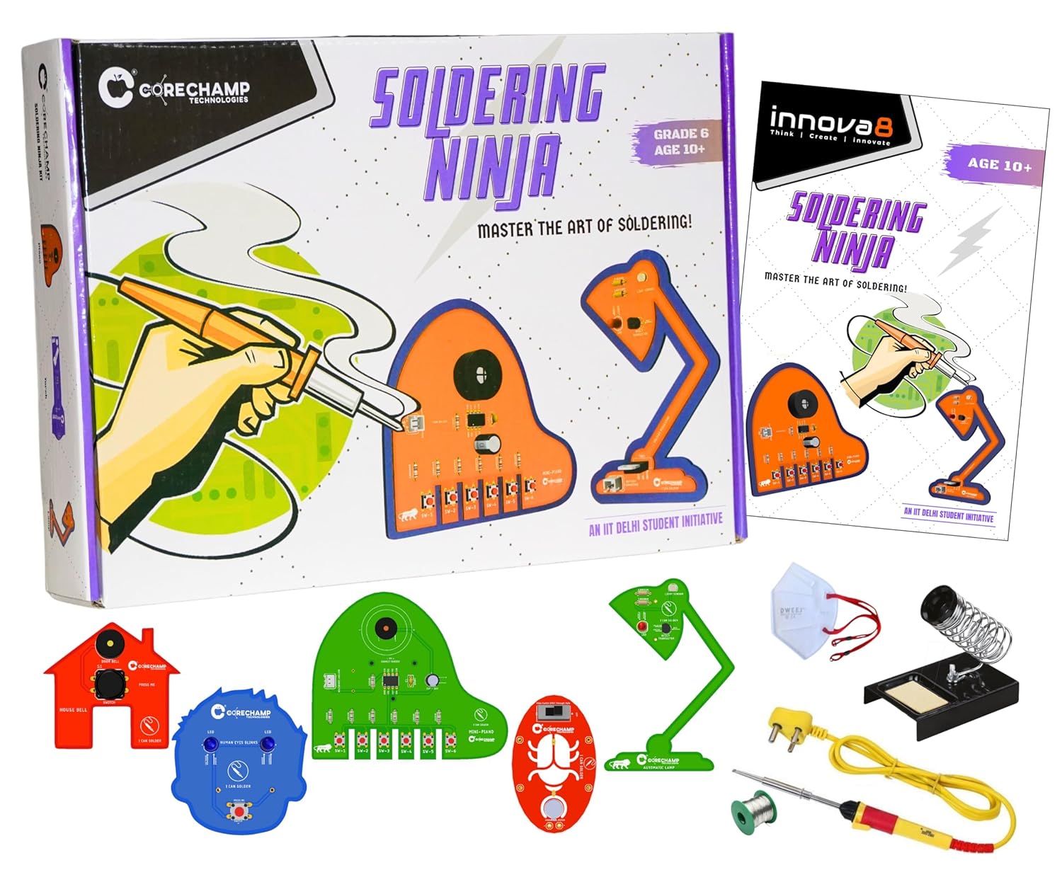 Soldering Ninja | Master the Art of Soldering with Precision Kit and 6 PCBs | Age 10+ Soldering Ninja | Master the Art of Soldering with Precision Kit and 6 PCBs | Age 10+