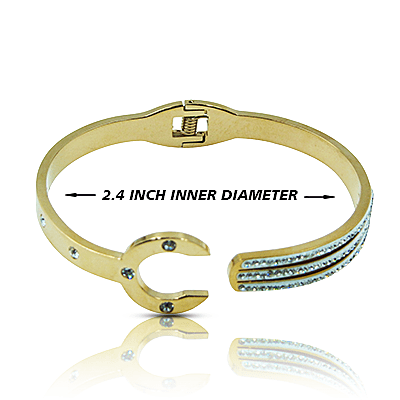 Stainless Steel Bracelet - Spanner Design Embellished Stainless Steel Bracelet - Spanner Design Embellished