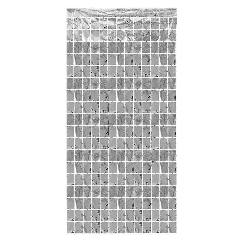 Square Foil Curtain Silver | (3x6 Feet) Square Foil Curtain Silver | (3x6 Feet)