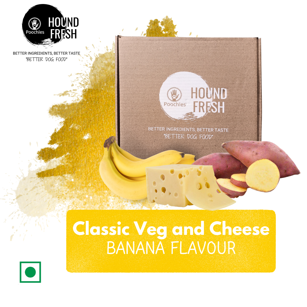 Hound Fresh Sweet Potato and Cheese Dog Pure Veg Fresh Food, Banana Flavored Hound Fresh Sweet Potato and Cheese Dog Pure Veg Fresh Food, Banana Flavored