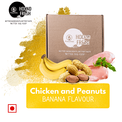 Hound Fresh Chicken and Peanut Dog Fresh Food, Banana Flavoured