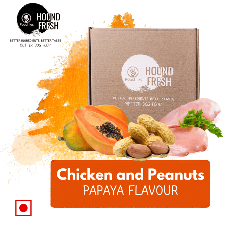 Hound Fresh Chicken and Peanut Dog Fresh Food, Papaya Flavoured Hound Fresh Chicken and Peanut Dog Fresh Food, Papaya Flavoured