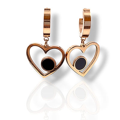 Anti-Tarnish Stylish Circle Embellished Heart Hoops Earrings Anti-Tarnish Stylish Circle Embellished Heart Hoops Earrings