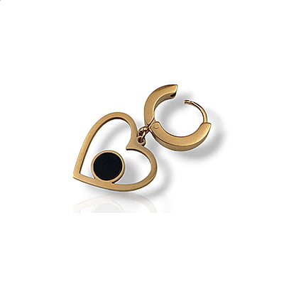 Anti-Tarnish Stylish Circle Embellished Heart Hoops Earrings Anti-Tarnish Stylish Circle Embellished Heart Hoops Earrings