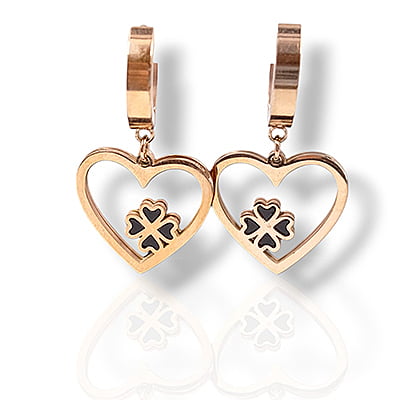 Anti-Tarnish Stylish Flower Embellished Heart Hoops Earrings Anti-Tarnish Stylish Flower Embellished Heart Hoops Earrings