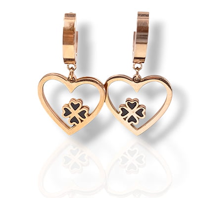 Anti-Tarnish Stylish Flower Embellished Heart Hoops Earrings Anti-Tarnish Stylish Flower Embellished Heart Hoops Earrings