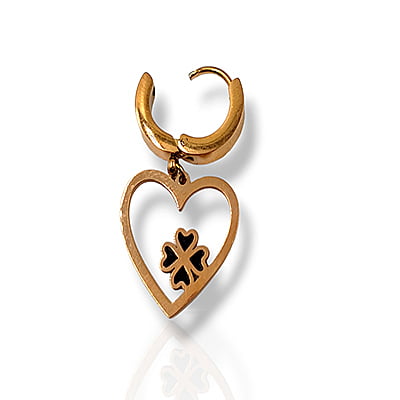 Anti-Tarnish Stylish Flower Embellished Heart Hoops Earrings Anti-Tarnish Stylish Flower Embellished Heart Hoops Earrings