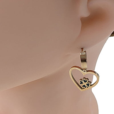 Anti-Tarnish Stylish Flower Embellished Heart Hoops Earrings Anti-Tarnish Stylish Flower Embellished Heart Hoops Earrings