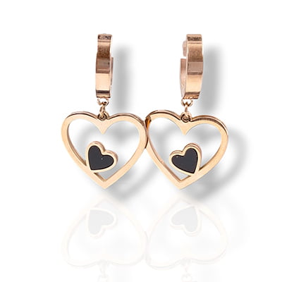Anti-Tarnish Stylish Heartin Embellished Heart Hoops Earrings Anti-Tarnish Stylish Heartin Embellished Heart Hoops Earrings