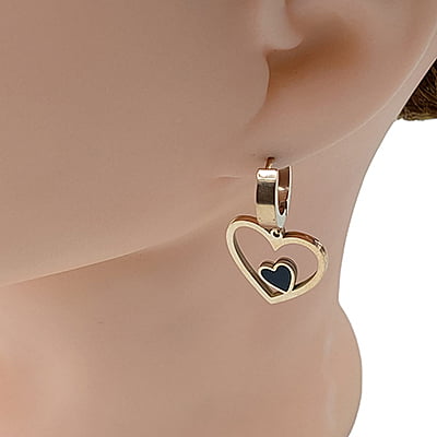 Anti-Tarnish Stylish Heartin Embellished Heart Hoops Earrings Anti-Tarnish Stylish Heartin Embellished Heart Hoops Earrings