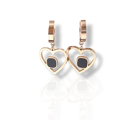 Anti-Tarnish Stylish Square Embellished Heart Hoops Earrings Anti-Tarnish Stylish Square Embellished Heart Hoops Earrings