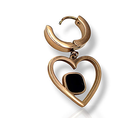 Anti-Tarnish Stylish Square Embellished Heart Hoops Earrings Anti-Tarnish Stylish Square Embellished Heart Hoops Earrings