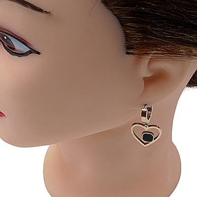 Anti-Tarnish Stylish Square Embellished Heart Hoops Earrings Anti-Tarnish Stylish Square Embellished Heart Hoops Earrings