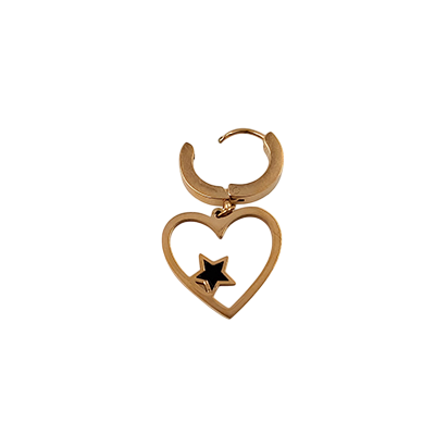Anti-Tarnish Stylish Star Embellished Heart Hoops Earrings