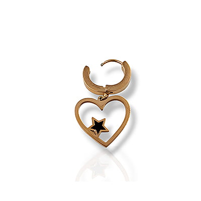 Anti-Tarnish Stylish Star Embellished Heart Hoops Earrings Anti-Tarnish Stylish Star Embellished Heart Hoops Earrings