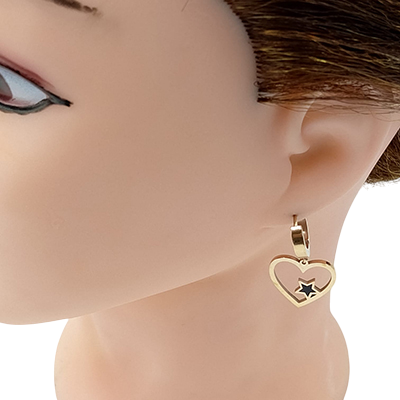 Anti-Tarnish Stylish Star Embellished Heart Hoops Earrings