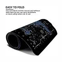 Surinka World Map Extended Size (800 mm x 300 mm x 2 mm) Gaming Mouse Pad Mousepad  (Black)