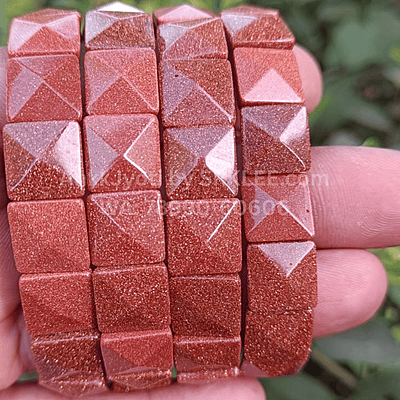 Sun Sitara (Goldstone) Pyramid Bracelet
