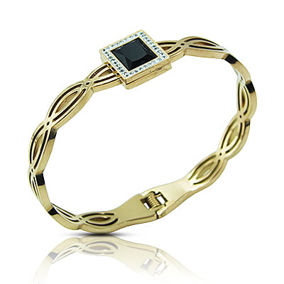 Stainless Steel Bracelet - Swirl Strap Black Stainless Steel Bracelet - Swirl Strap Black