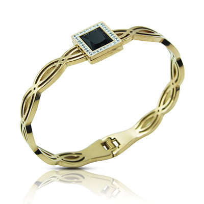 Stainless Steel Bracelet - Swirl Strap Black Stainless Steel Bracelet - Swirl Strap Black