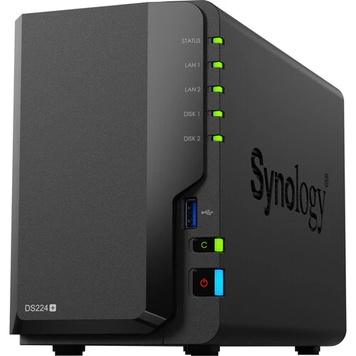 Synology DiskStation DS224+ 2-Bay Network Attached Storage Enclosure - Black Synology DiskStation DS224+ 2-Bay Network Attached Storage Enclosure - Black