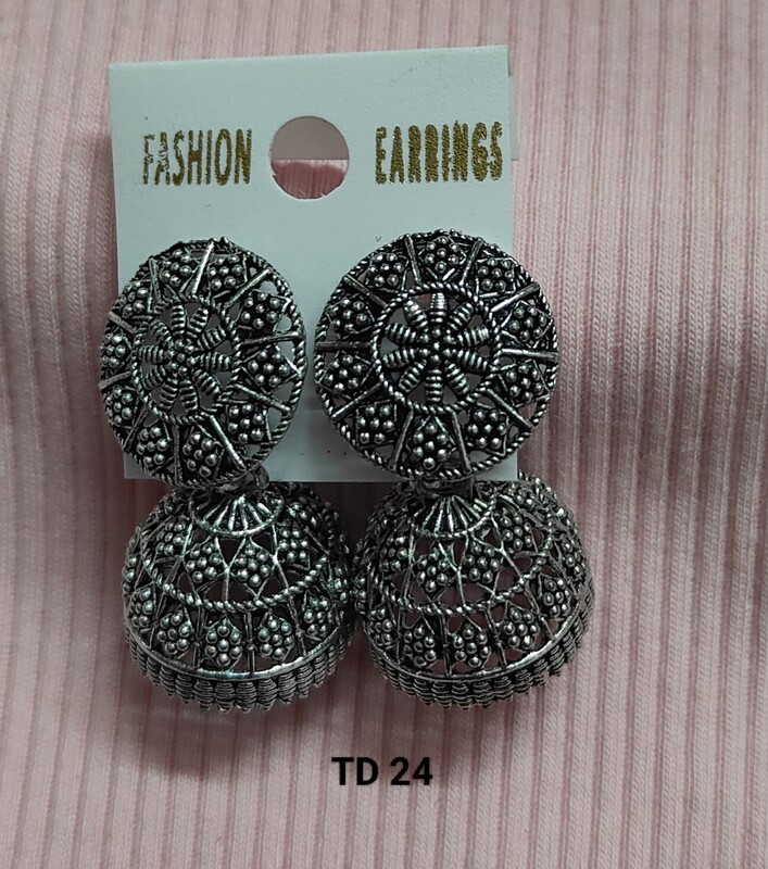 Oxidised Jhumka Earrings Silver Afghani Antique Floral Design Jhumki Pearl Drop Traditional Jewellery for Women and Girls Oxidised Jhumka Earrings Silver Afghani Antique Floral Design Jhumki Pearl Drop Traditional Jewellery for Women and Girls