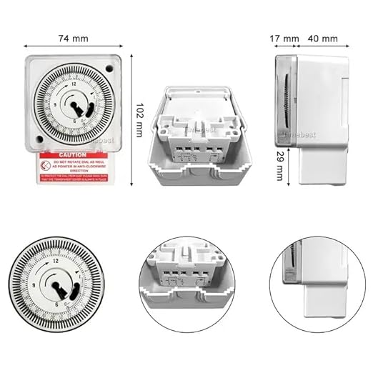FM/1 QT Quartz Analog Daily Timer Switch, 240V Programmable Dial