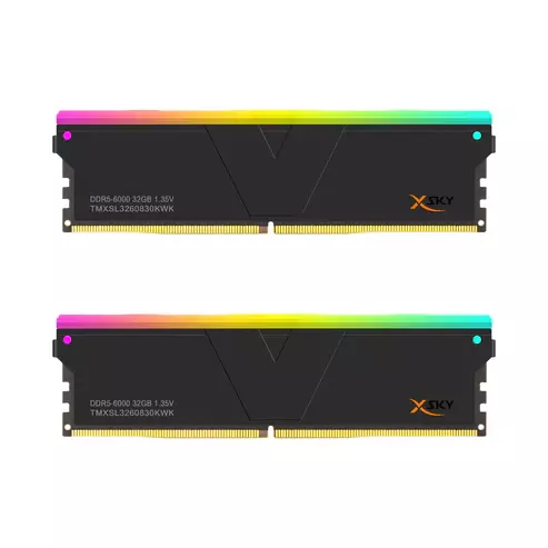 XSKY V-COLOR DDR5 Gaming Memory Manta INTEL XMP 64GB Kit (32GBx2) RGB CL30/1.35V-6000Mhz, TMXSL3260830KWK XSKY V-COLOR DDR5 Gaming Memory Manta INTEL XMP 64GB Kit (32GBx2) RGB CL30/1.35V-6000Mhz, TMXSL3260830KWK