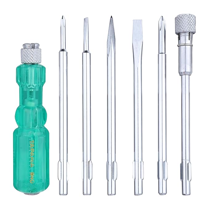 Screw Driver Set with Bulb - 840 (Neon, Silver and Green) Screw Driver Set with Bulb - 840 (Neon, Silver and Green)