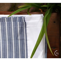 Cotton Bedsheet - White Dark Blue Stripes Cotton Bedsheet - White Dark Blue Stripes