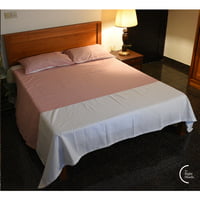 Cotton Bedsheet - White Red Stripes Cotton Bedsheet - White Red Stripes