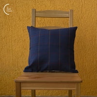 Cushion Cover - Parallel Hues Grid Blue Cushion Cover - Parallel Hues Grid Blue