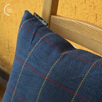 Cushion Cover - Parallel Hues Grid Blue Cushion Cover - Parallel Hues Grid Blue