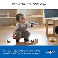 Tapo C230 Smart Pan/Tilt AI Home Security Wi-Fi Camera 3K 5MP 1620p, Two-Way Audio, Voice Control, Night Vision, Baby Crying Detection, Motion Tracking, Smart AI Detection and Notifications