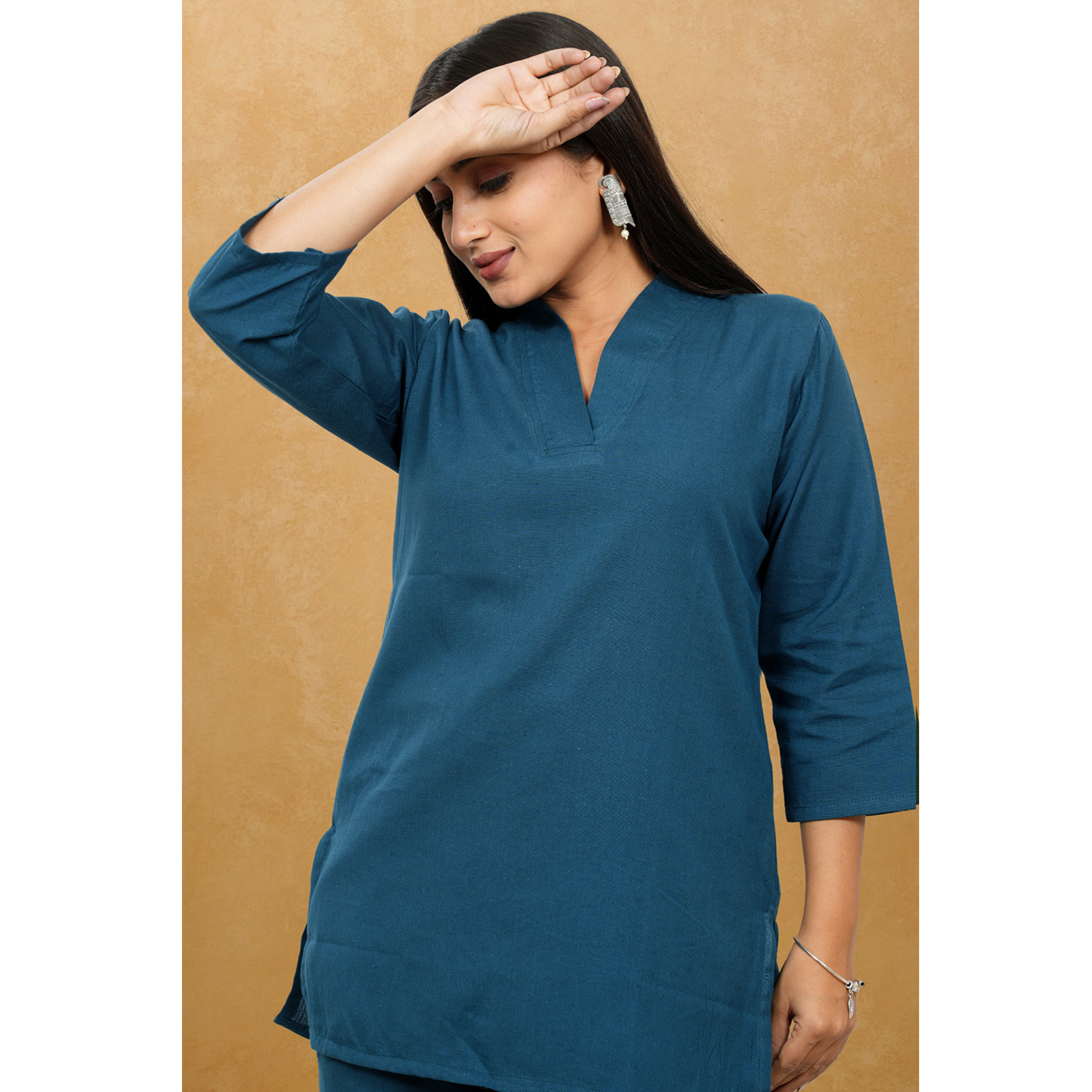 Nivaah Teal Blue Cotton Short Co-Ord Set