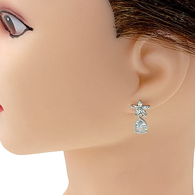 Crystal Stone Teardrop Silver Earrings Crystal Stone Teardrop Silver Earrings