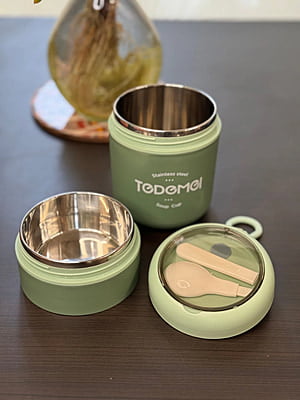 Tedemei Double Level Thermal Insulated Steel Bento Box (8-10 Hours)