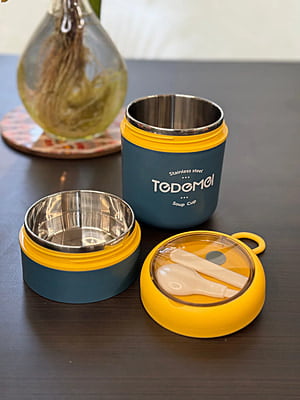 Tedemei Double Level Thermal Insulated Steel Bento Box (8-10 Hours)
