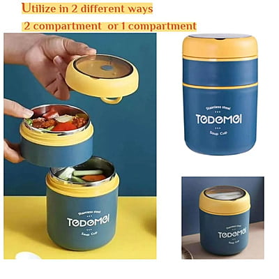 Tedemei Double Level Thermal Insulated Steel Bento Box (8-10 Hours)