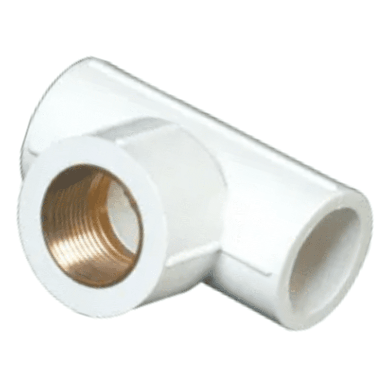 Threaded Tee (Brass), 20*15mm, 3/4*1/2(Inch), Supreme Aqua Gold uPVC High Pressure Plumbing System