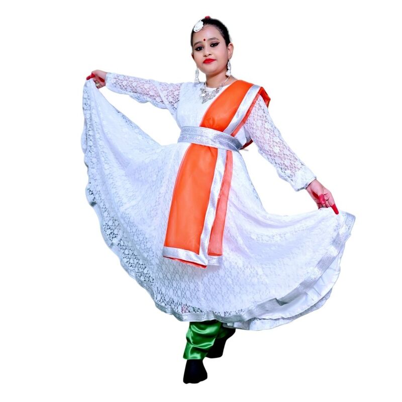 Tiranga Colour Anarkali Fancy Dress Costume