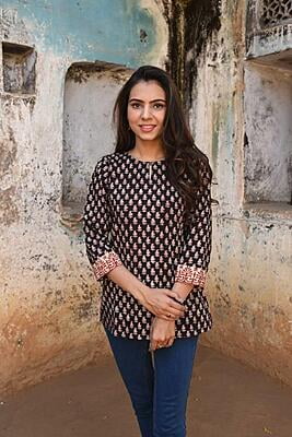 Block Printed Top-Black-6 Block Printed Top-Black-6