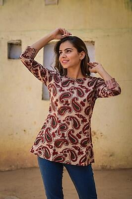 Block Printed Top-Rust-1 Block Printed Top-Rust-1