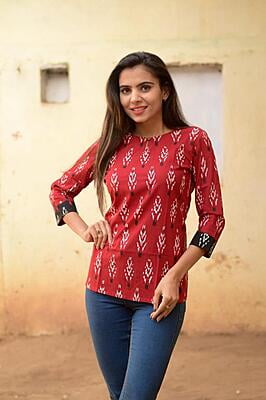 Block Printed Top-Rust-6 Block Printed Top-Rust-6