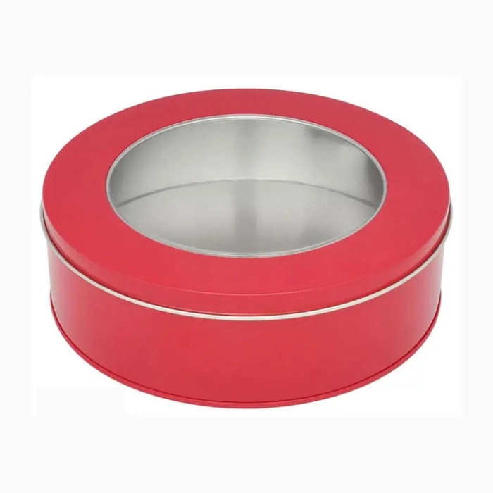 Transparent Round Cake Tin Red Transparent Round Cake Tin Red