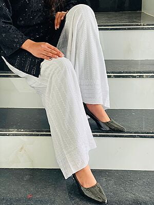 Embroidered Rayon Mastani-White Embroidered Rayon Mastani-White