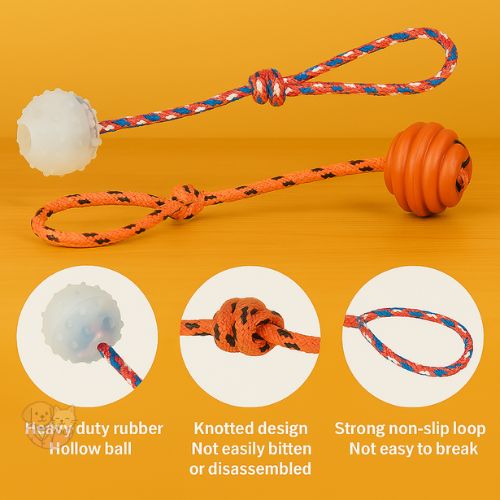 Tug Ball on Solid Rope โ Durable Play Toy for Small & Medium Dogs Tug Ball on Solid Rope โ Durable Play Toy for Small & Medium Dogs