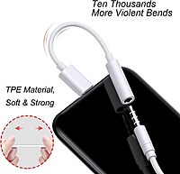 Type-C & Lightning to 3.5mm Jack Audio Adapter – Headphone Connector Cable for iPhone, Android, and USB-C Devices