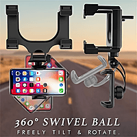 UNIVERSAL CAR REAR VIEW MIRROR MOUNT HOLDER 360 DEGREE ROTATION